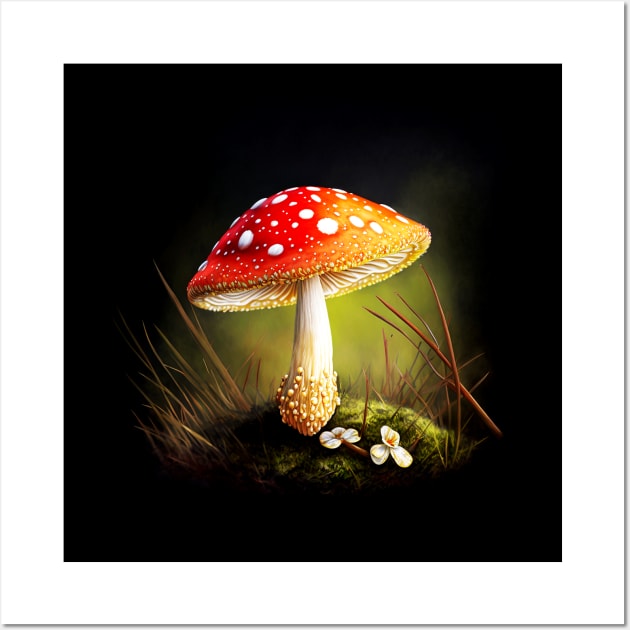 AMANITA MUSCARIA mushrooms digital painting Wall Art by AMOS_STUDIO